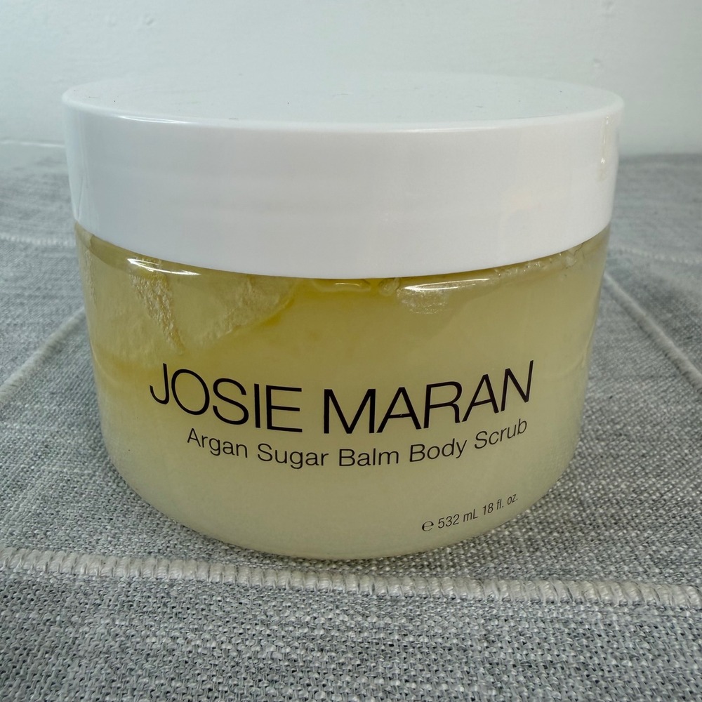 Josie Maran Argan Sugar Balm Body Scrub Cucumber Melon 18 fl Oz Large Jar